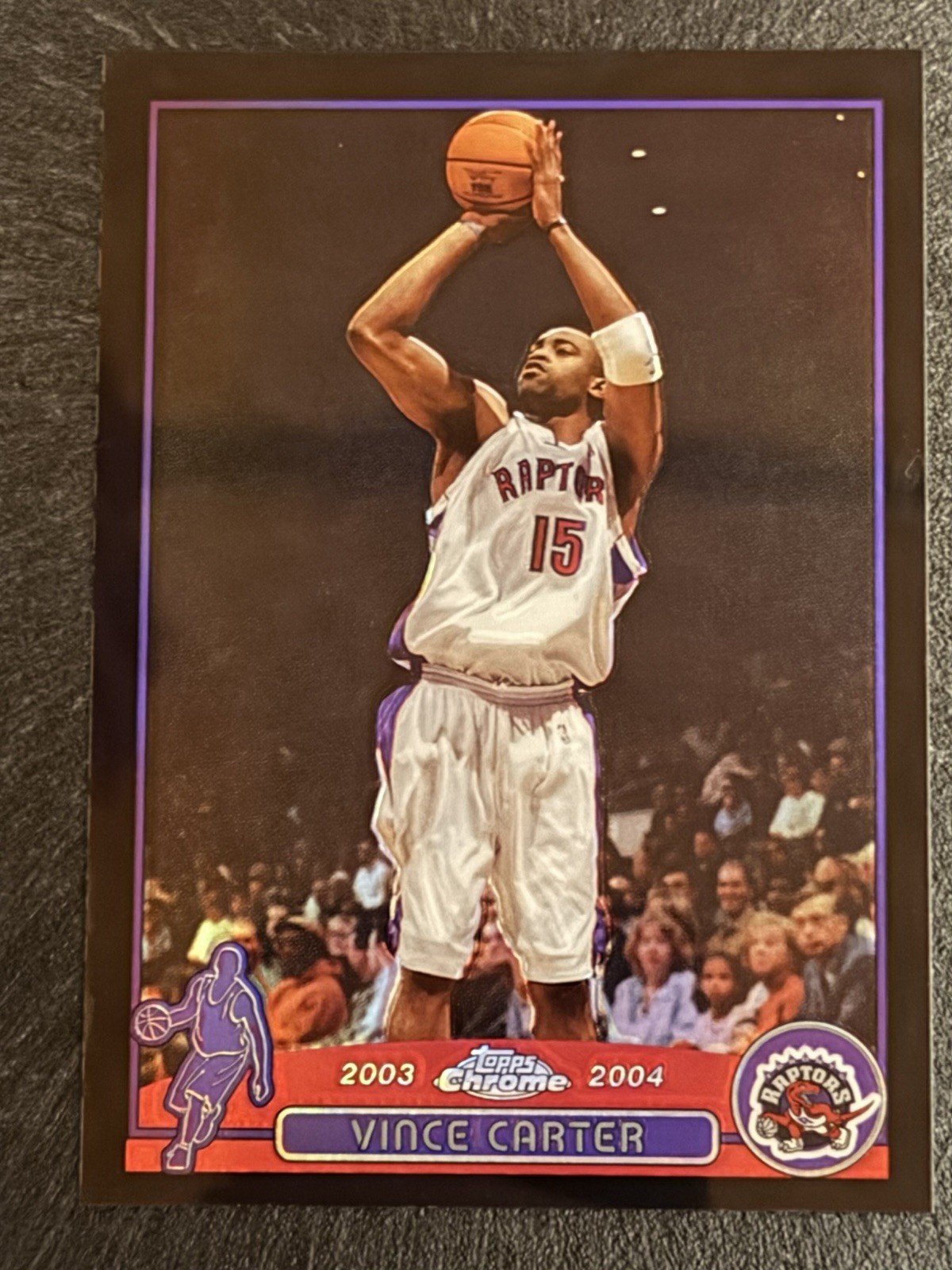 2003-04 Vince Carter Topps Chrome Black Refractor #15 161/500 Toronto Raptors