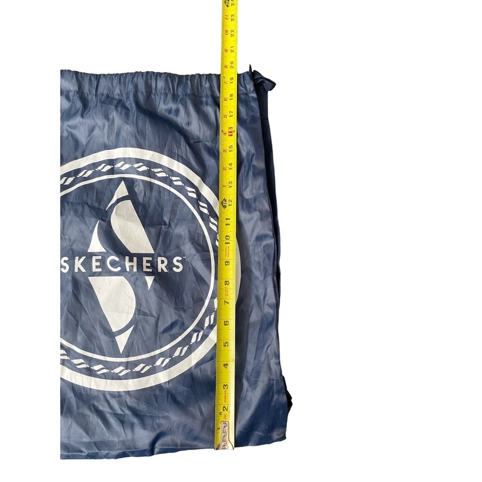 Mochila de Gimnasio Skechers Azul Blanco Ligera con Cordón Bolso de Mano Cinch  Foto 3 de 4