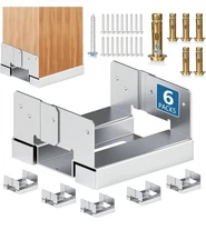 6x6 Galvanized Post Base for Concrete, 6 Pack Post Deck Base Anchor for 5.5x5.5