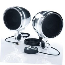 Motorcycle Bluetooth Speakers with LED Ring, 4" Waterproof AN4-Halo Chrome