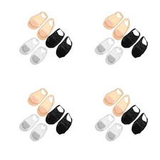  4 Pieces Half Shoe Sock Socks for Ballet Flats Breathable Ice Silk