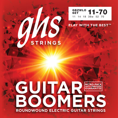 GHS Boomers Electric Guitar Strings; GBZWLO gauges 11-70