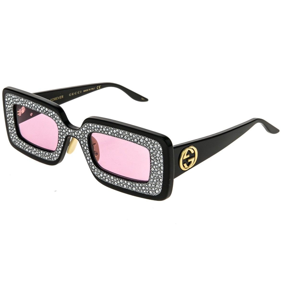 GUCCI Gg0974S Hollywood Forever 0974 Black Pink Crystal Runway 001