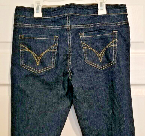 RVT Dark Blue Denim Mid-Rise Skinny Jeans Embroidered Pockets Girls Size 12 1/2 - Picture 5 of 7