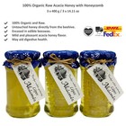 100% Varaljai Organic Raw Acacia Honey with Honeycomb, Mezbarlang 400gx3