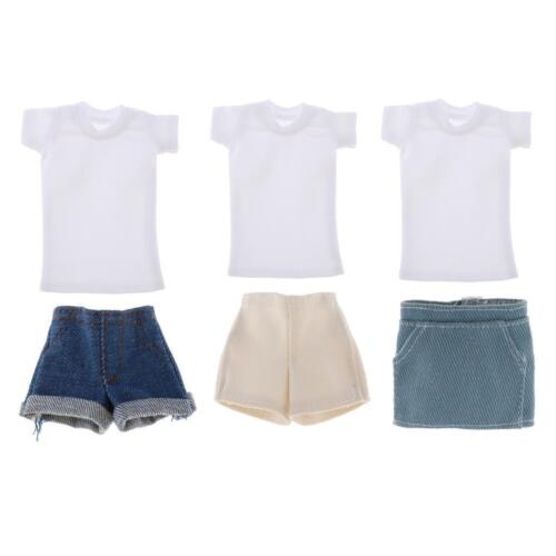 Skala 1:6 Figurka T-shirt i dżinsowe szorty / spódnica Ubrania dla lalki 12" - Zdjęcie 1 z 7