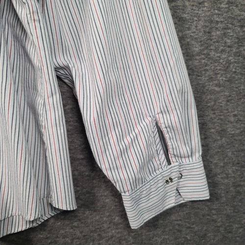 Faded Glory Womens 26W / 28W Stretch Shirt Stripe Pearl Snap Blouse Button Down - Picture 9 of 12