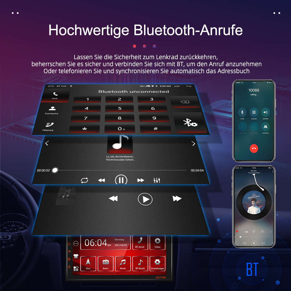 132G Android 13 Autoradio Doppel 2DIN 7 Zoll Bluetooth GPS NAVI WiFi FM RDS USB