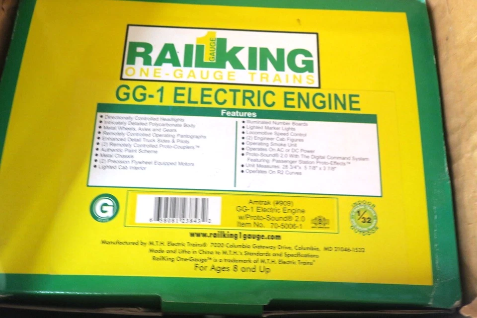 Motor eléctrico MTH 70-5006-1 G escala AMTRAK GG-1 #909 con PS2 Foto 3 de 4