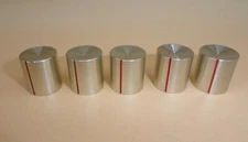 Vintage Aluminum Knobs 3/4 inch in diameter NOS Spline shaft (LOT OF 5) 