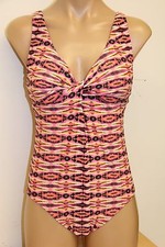 New Carmen Marc Valvo Swimsuit Bikini 1 one pc Sz 8 Multi Color