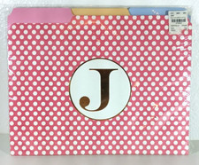 FILE FOLDERS Set of 9 SIMPLE DOTS File Cut Foil J Letter Size Blueink Studios