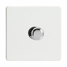 Varilight JDQP401S Screwless Premium White 1 Gang 2 Way LED Dimmer 0-120W V-Pro