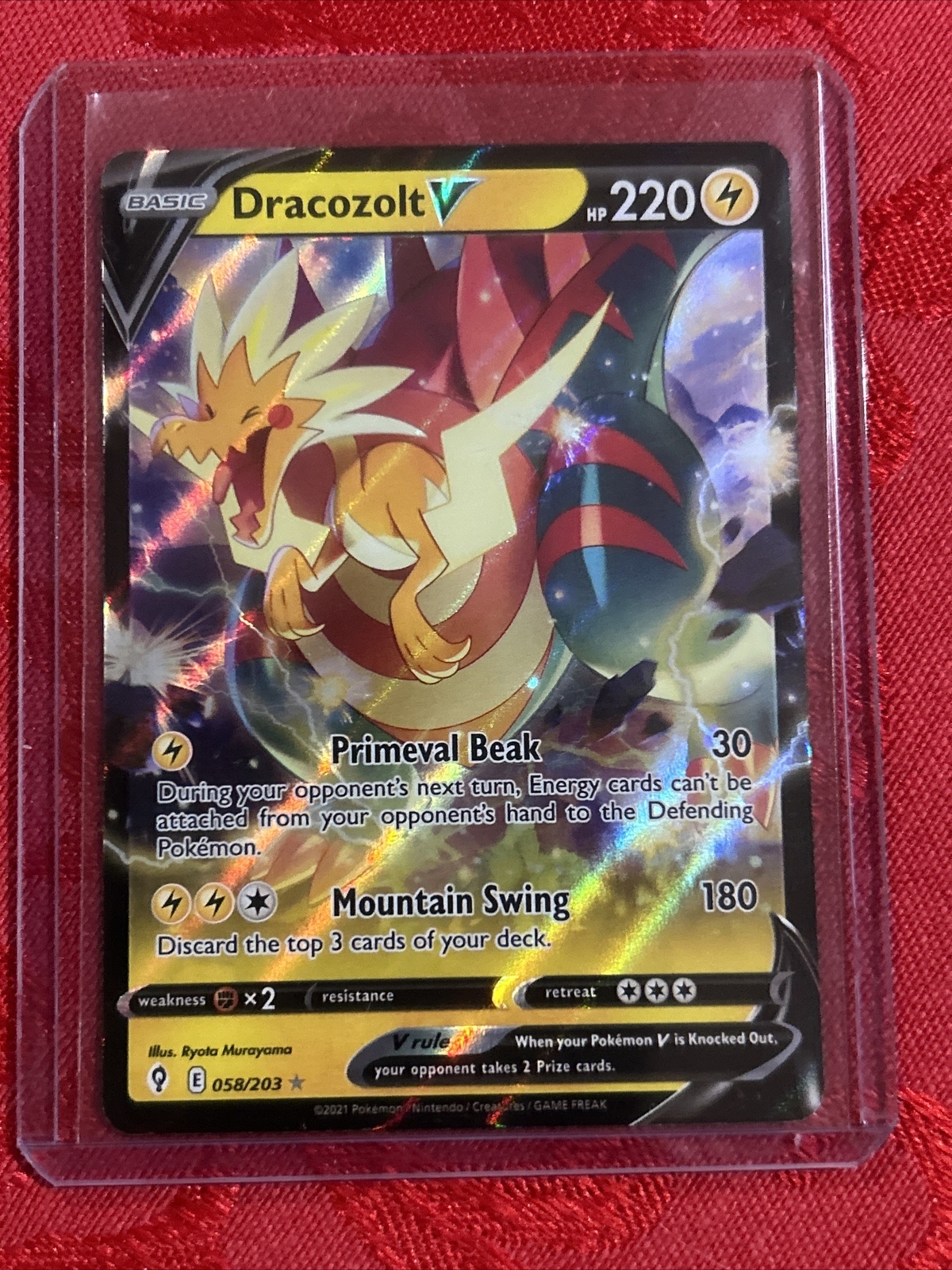 Dracozolt V 058/203 Evolving Skies Pokemon TCG NM - Mint Ultra Rare Card