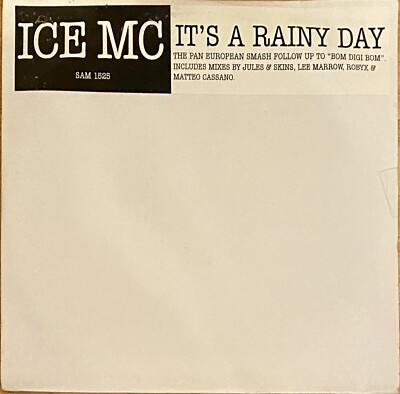 ICE MC   It's A Rainy Day 2x12  Vinyls House Euro House Promo 1995 EXCELLENT