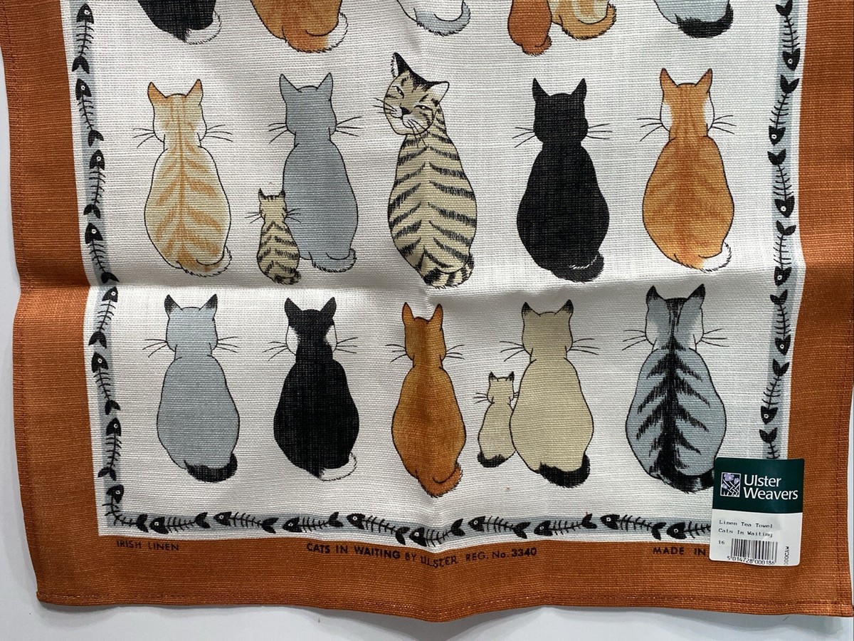 Ulster Irish Linen Tea Towel. 'It's A Cats
