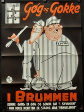 Pardon Us / I BRUMMEN  R/1964 ORIGINAL DANISH MOVIE POSTER  25X34 LAUREL & HARDY
