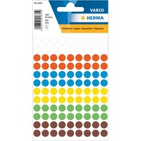 Herma 1831 Aufkleber Sticker Farbig Sortiert Ø 8 Mm Rund Papier Matt 540 StüCk