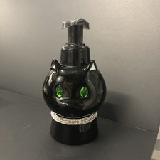 New Bath Body Works Halloween BLACK CAT Soap Dispenser Siamese Green Eyes