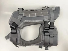 Tactical Dog Harness Vest Gray Size Large Adjustable With Handle