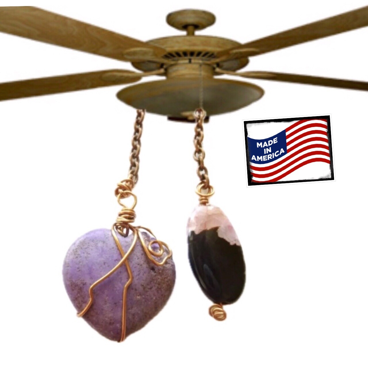 Purple Heart Ceiling Fan Pull Chain Extension 12 Inch Decor Set-image