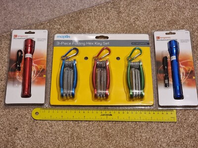 3-TEILIGES KLAPPBARES SECHSKANT-INNENSECHSKANT-STERNSCHLÜSSEL-SET + BRENNER BRANDNEU! Metrische Imperial Kugel
