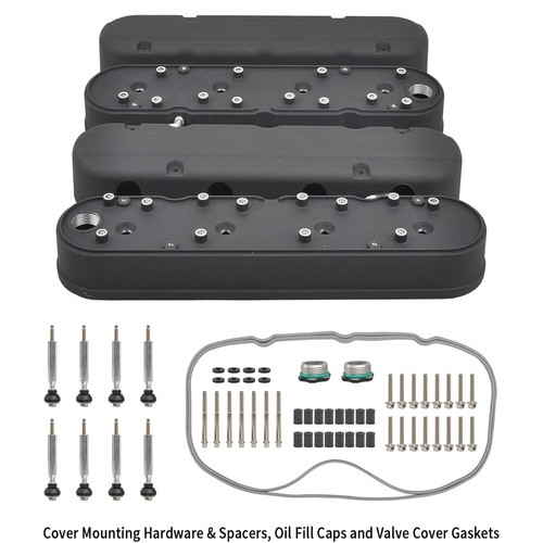 Aluminum Valve Covers with Coil Mounts & Covers for Chevy LS LS1 LS2 LS3 LS6 LS7 - Picture 5 of 18