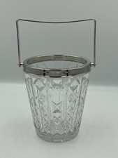 Seau à Glace Val St Lambert Cristal moulé et Chrome Ice Bucket Belgium Bon état