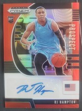 2020-21 PRIZM DRAFT PICKS RJ HAMPTON PROSPECT RED SP #/199 AUTO ROOKIE CARD RC