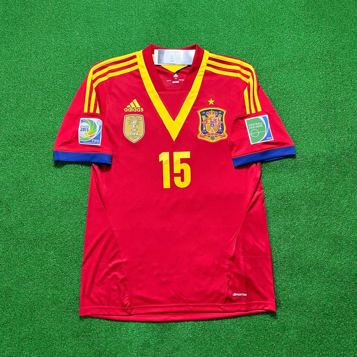 Sergio Ramos Jersey 13/14 Spain Home Soccer Jersey Authentic
