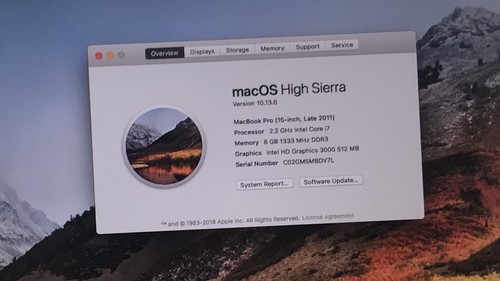 APPLE MACBOOK PRO A1286 2011 CORE i7 2nd Gen 8GB RAM 250GB SSD HIGH SIERRA 15" - Picture 8 of 13