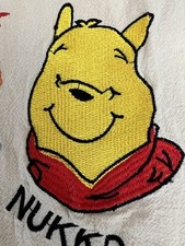 Vintage Disney Winnie the Pooh Embroidered Button Up S/L Shirt Women Sz M Ivory