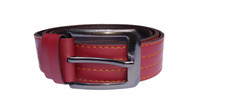 Mens Stitched New Reversible Leather Belts Metal Buckles - Black/Brown 34-44