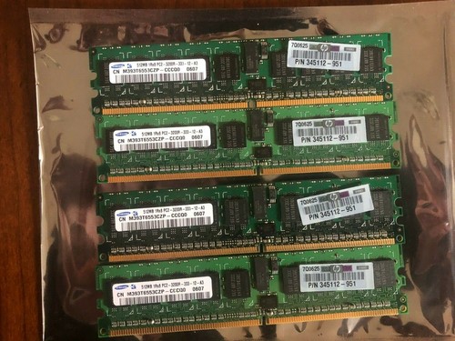 345112-951 Hewlett-Packard DDR2 512MB PC2-3200 Reg ECC 400Mhz 1Rx8 RAM Memory - Picture 4 of 4