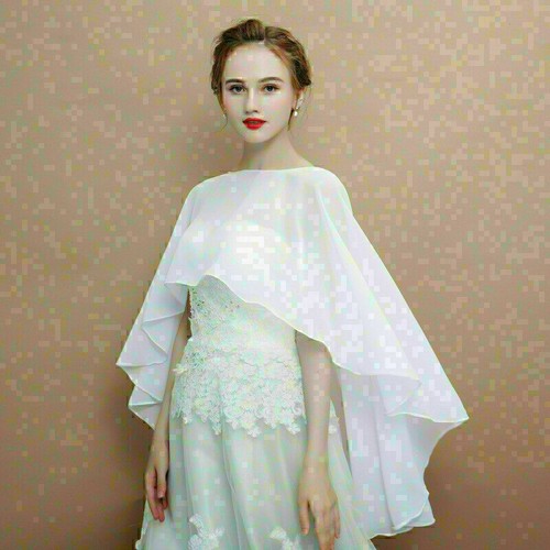 Summer Bridal Bridesmaid Wedding Party Pullover Chiffon Shawl Wraps Solid Color - Picture 15 of 22