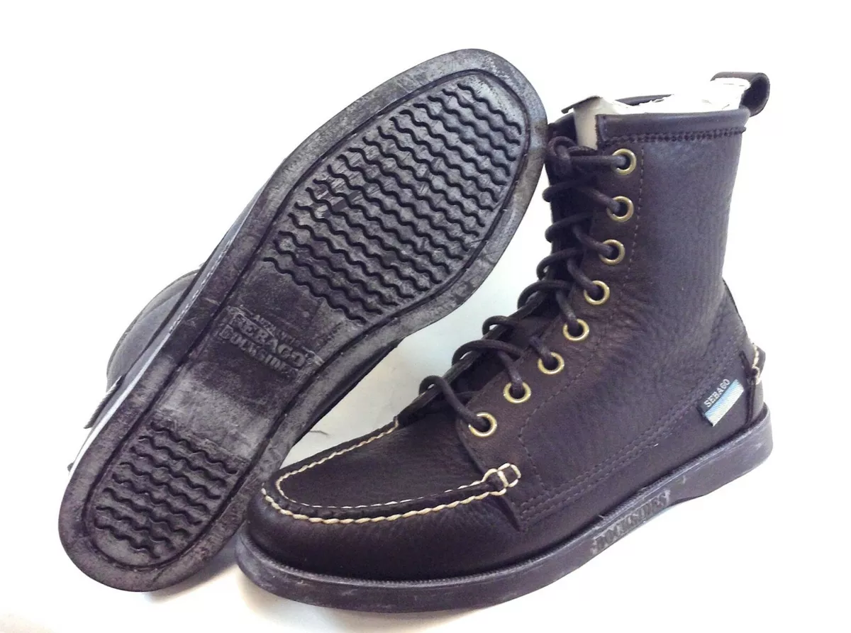 Womens Sebago Docksides Lighthouse B48557 Dark Brown Leather Boots Shoes