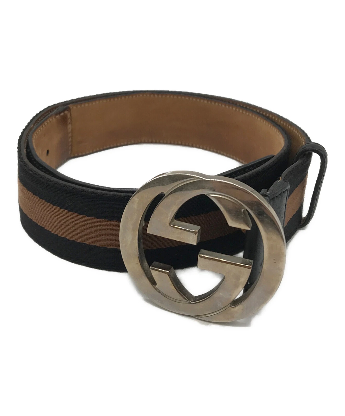 GUCCI Ceinture Cuir Ceinture Épaisse Ceinture Cuir avec Logo Boucle Noir 16