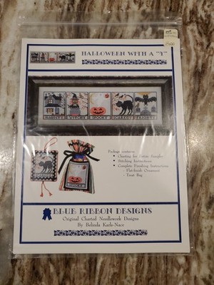 Blue Ribbon Designs Needlework Chart - Halloween With A ''Y''