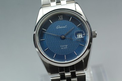 Top MINT w/ Tag Orient Cassy 6EC366-70CA Blue Dial 34mm Men's Watch From JAPAN