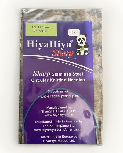 HiyaHiya Sharp Stainless Steel Circular Knitting Needles – Size 8 / 9” – Compact