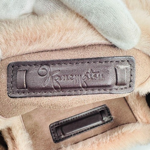 Bolso de mano Ginza Kanematsu de piel rosa con logotipo accesorio de moda Japón - Imagen 15 de 15