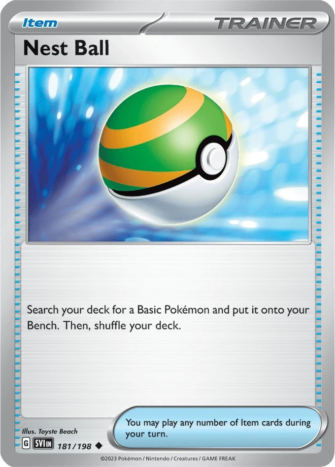 POKEMON SCARLET & VIOLET BASE NEST BALL 181/198 PACK FRESH