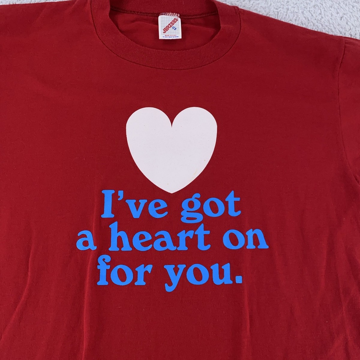 Vintage 80s I've Got A Heart On For You Shirt Mens XL Love Sex