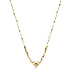 Sagapo Collana Cuoricino Bombato Acciaio Dorato Sfere Piccole Regalo Donna SSE12