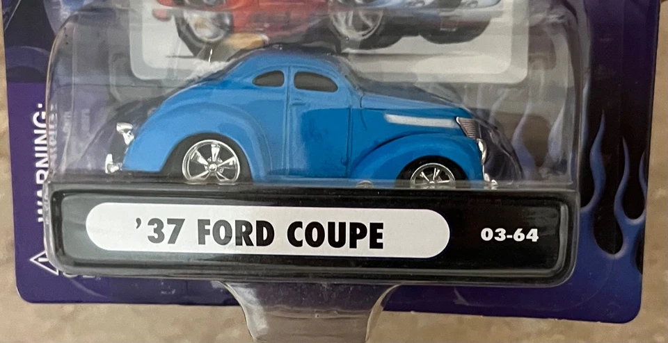 2003 Funline 1:64 Scale Muscle Machines Blue 1937 Ford Coupe [03-64] - Image 2 of 4