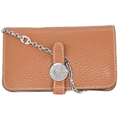 HERMES Dogon Wallet, Togo Leather, Bifold, Taurillon Clemence Gold