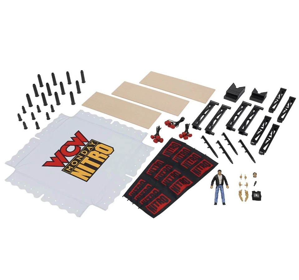 Juego de anillo de lucha libre WCW Nitro escala real con Eric Bischoff Ultimate Edition Foto 2 de 3