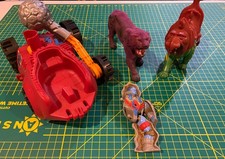 Mattel MOTU Vintage He-Man Lot Bashasaurus Battle Cat Panthor Rokkon Figure Vehi