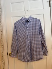 EUC Boys Vineyard Vines Whale Blue & Pink Check Shirt Sz-XL (18)