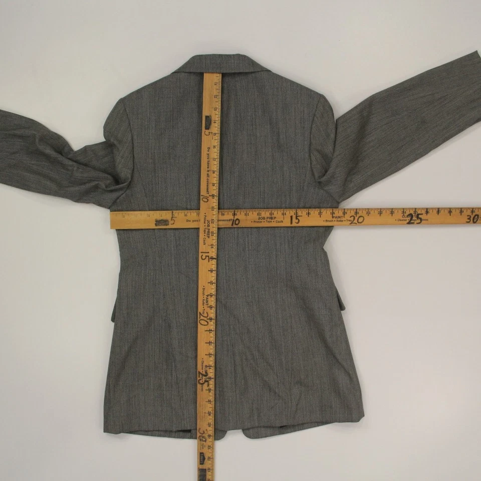 Banana Republic эластичной женщин шерсти Blazer куртка размер 12 серый 1 кнопка винтажный Италии - Изображение 3 из 4